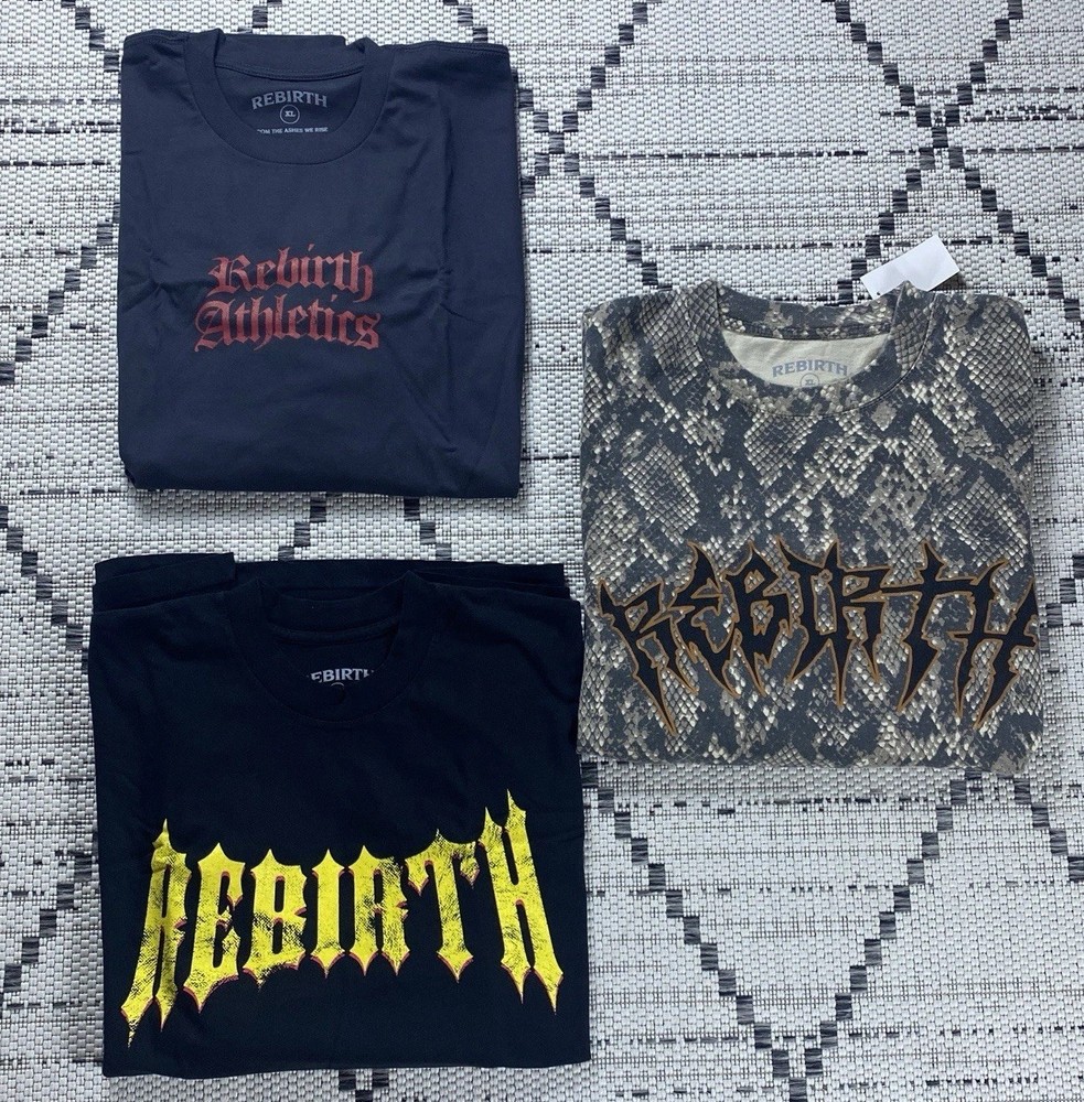 Rebirth Men’s T-shirt Set-3 Pieces Black & Brown Sz:XL NWT