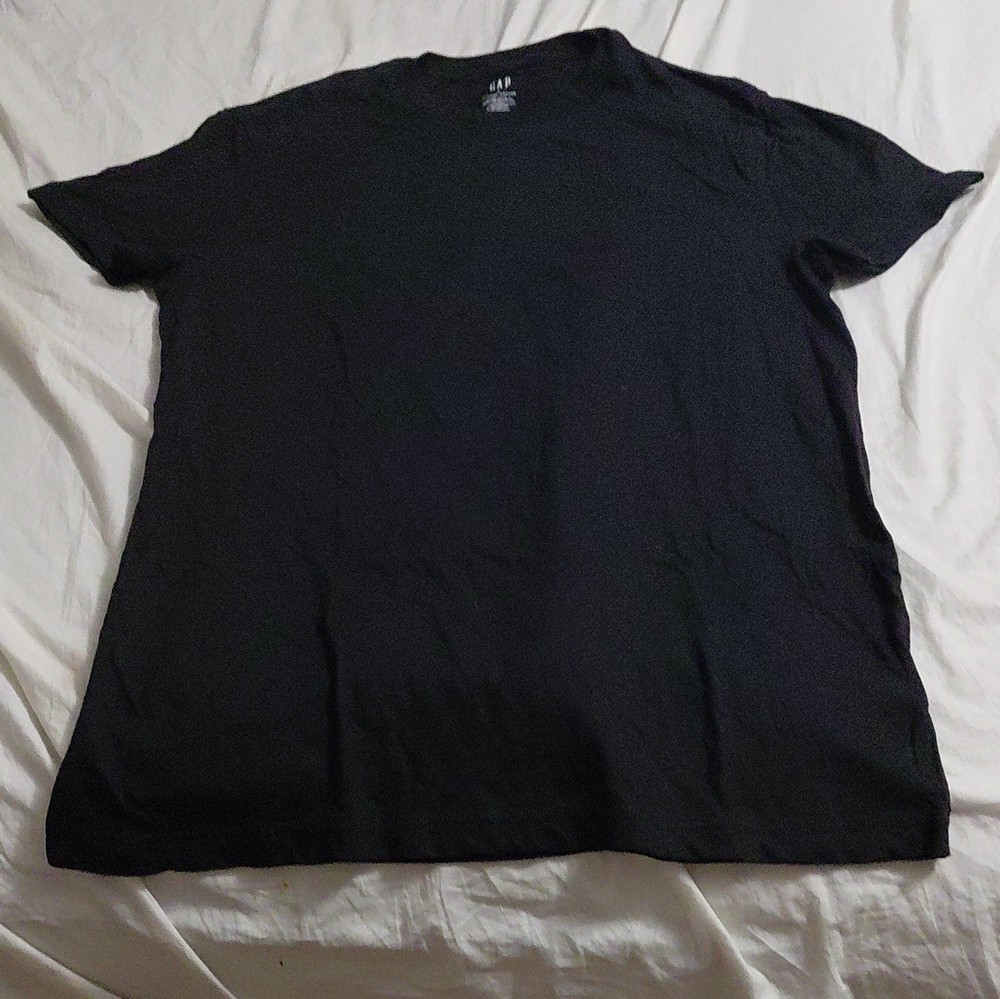 Gap Men’s Solid Black Crew Neck Short Sleeve Cotton Knit T-Shirt Size L Regular