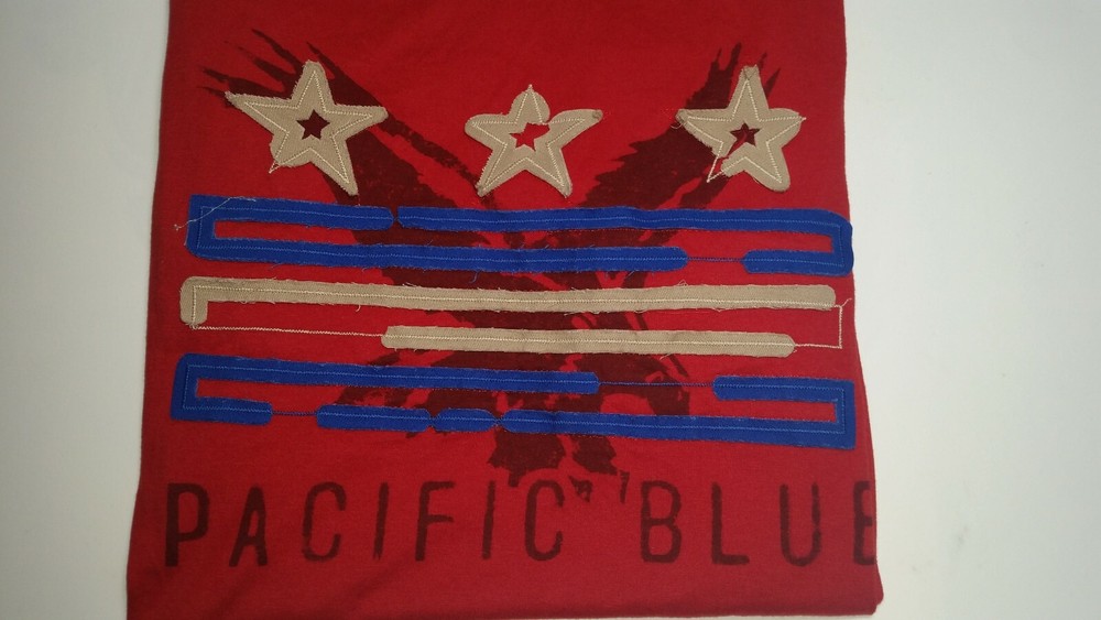 Pacific Blue Men Size M Red Short Sleeve T Shirt Eagle With Tags