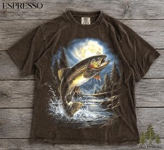 Rainbow Trout Moon Fishing Comfort Tee Angler Fisherman Gift