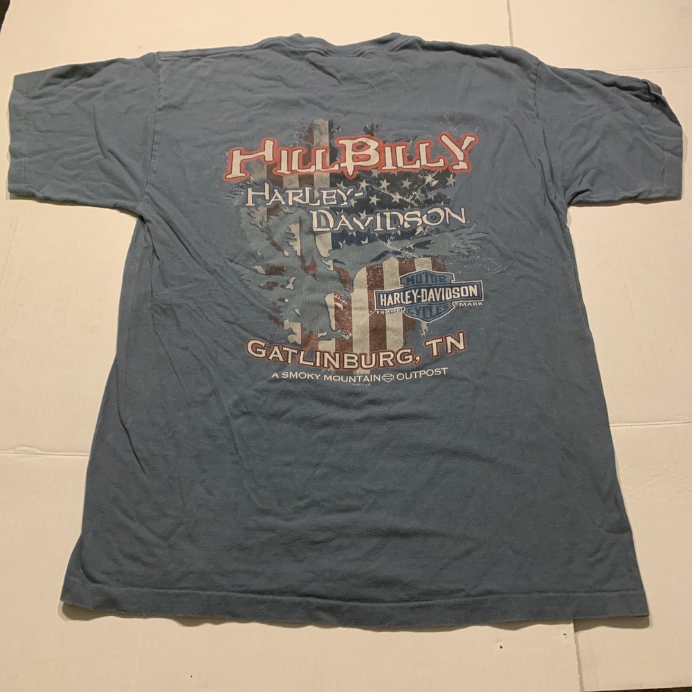 Hillbilly Harley Davison T Shirt Missing Tag M-L Gatlinburg TN 2012 20” X 28”