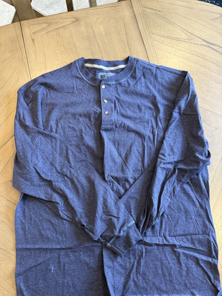 Hanes Mens Henley Shirt Size 3XL Unexpectedly Soft Long Sleeve T-Shirt