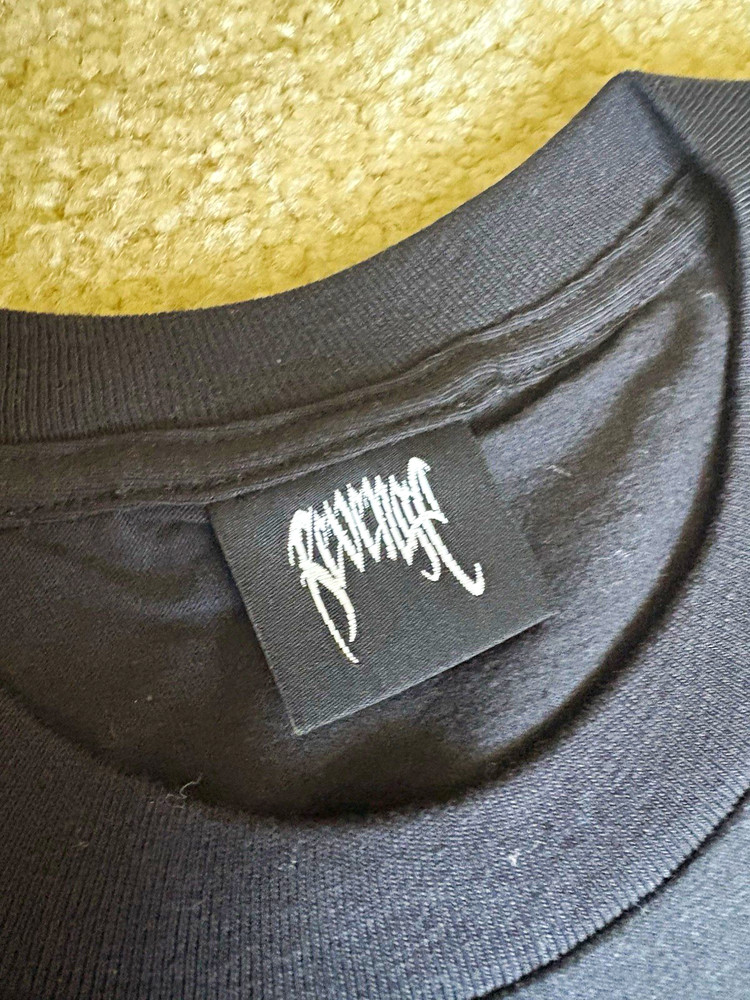 Revenge Men’s Black Graphic Logo Crew Neck Short Sleeve T-Shirt Size L