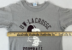 Vtg Champion T-Shirt Snoopy Peanuts UW Lacrosse Football Single Stitch 70s 80s