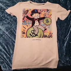 Alec Monopoly Graphic T-Shirt Mens XS White Street Art Graffiti Tee RARE Limited