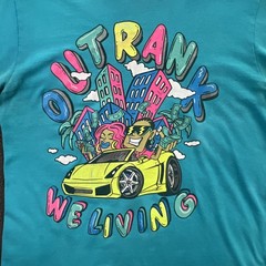 Outrank We Living Graphic Print T-Shirt Mens Size Small Teal