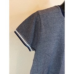 Straight Faded New York Mens Large Navy Blue Textured Knit Short Sleeve T-Shirt