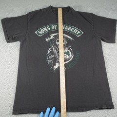Sons Of Anarchy Shirt Mens Large Black Ireland Reaper Skull SOA TV Show Tee
