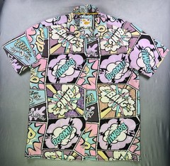 NWOT OH SNAP MENS SHIRT COMIC RHINESTONE STRETCH L MULTICOLOR – RAVE DANCE PARTY