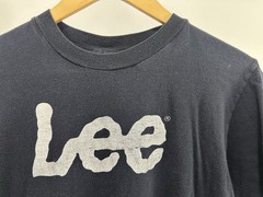 VTG 70s Lee Workwear Denim Jeans Promo Faded Worn Navy T-Shirt Size M