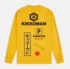 Primitive KIKKOMAN SEASON L/S Gold Multi-color Graphic Regular Fit Men’s T-Shirt
