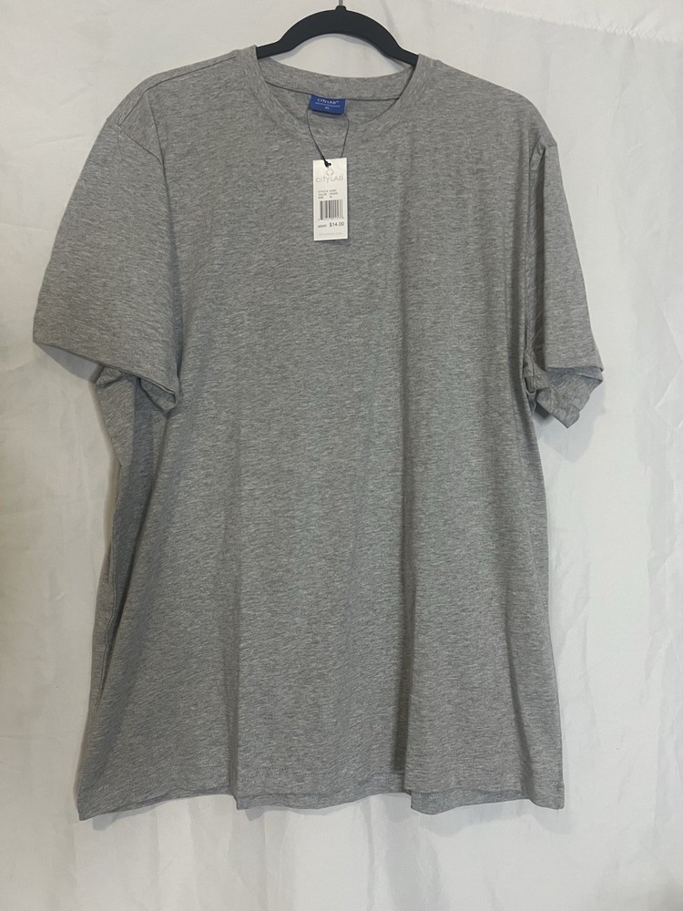 city lab t shirt Men ‘S White And Navy Sz XL Gray