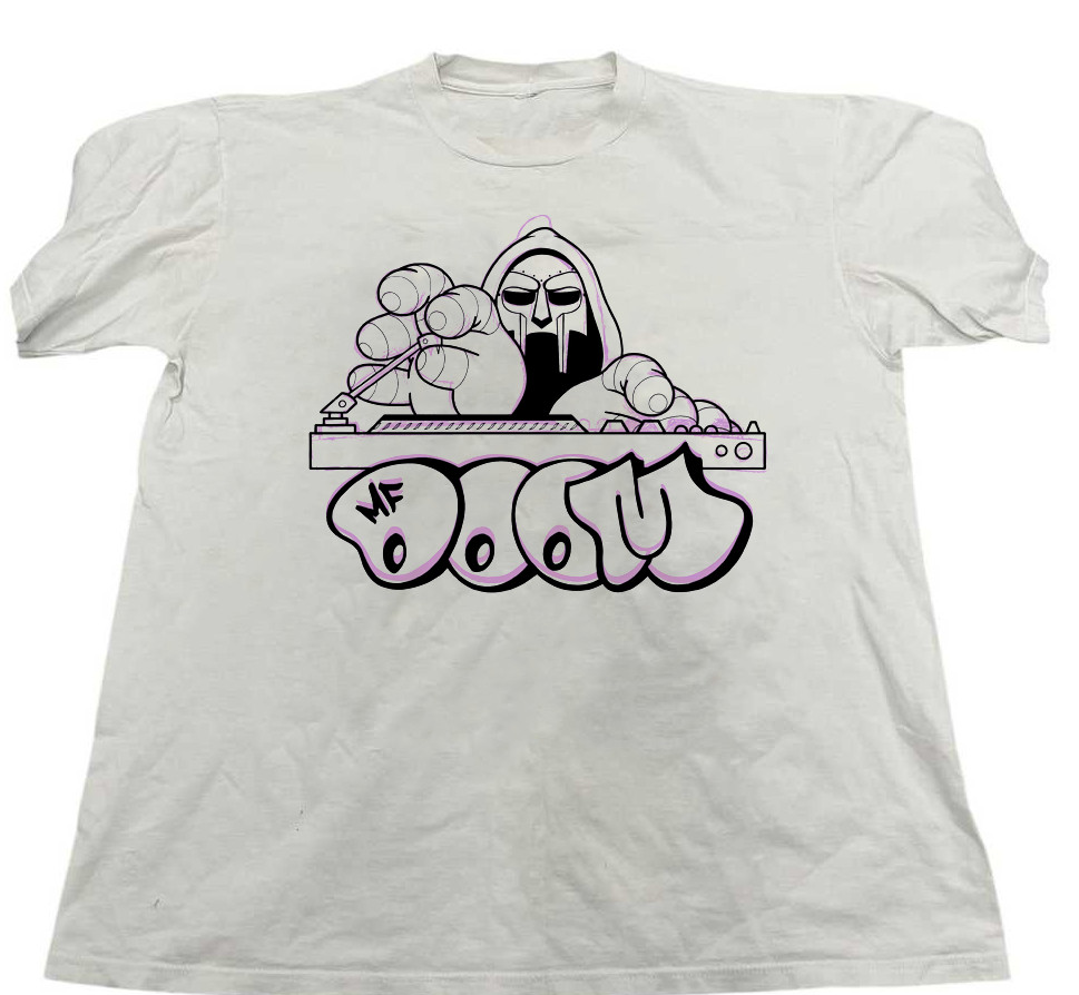 MF Doom Logo White Cotton T-Shirt Full size S-5XL HL901