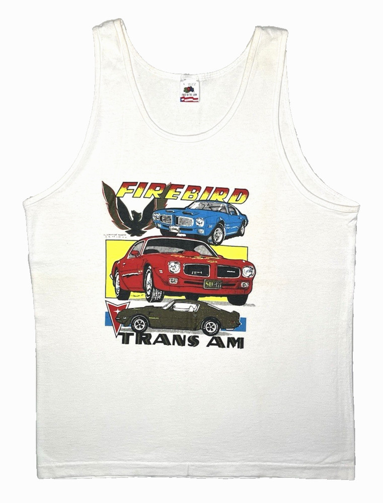 Vintage Pontiac Firebird Trans Am Car Shirt Size L 20 x 28 Tank Top 80s 90s