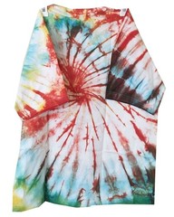 Ganesha Print Yoga T-Shirt Unisex Cotton Tie Dye Boho Summer Tee L 27″