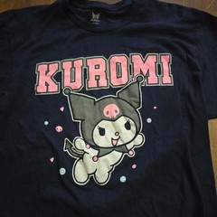 Kuromi by Sanrio T-Shirt Mens Large Black Graphic Print Cartoon Character
