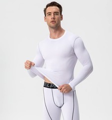 Mens Compression Shirt Long Sleeve Athletic Running Gym Cool Dry Baselayer