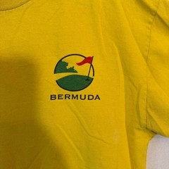 Vintage 90s Bermuda Golf Tee Yellow Graphic T-Shirt – Made in USA – Size L