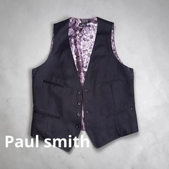 Paul Smith Black Vest Gilet Coin-Lined Casual Formal Japan For 14+