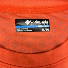 Columbia Mens Titanium Cirque River SS Crew Neck Orange XL Omni Freeze