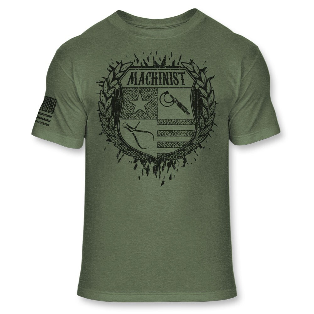 Machinist Crest T Shirt – Machinists Coat of Arms – Machinist Badge Logo – A241