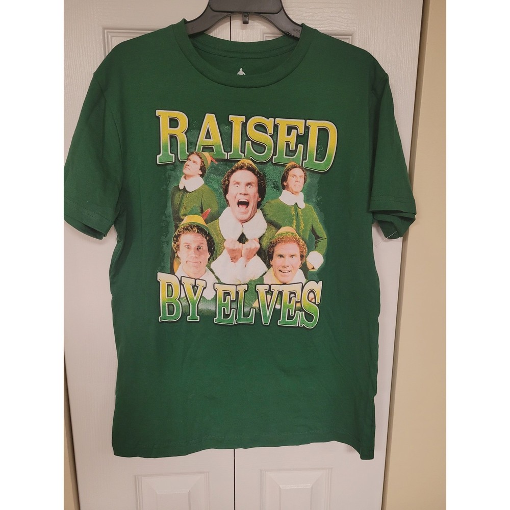 ELF Will Farrel “Raised by Elves” Christmas/Holiday T-Shirt Unisex Sz S
