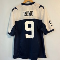 Nike Dallas Cowboys Tony Romo 9 NFL On Field Jersey Mens Large Navy Blue White