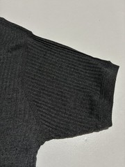 Ferruche Charcoal Ribbed Knit T Shirt Mens L Short Sleeve Cotton Blend