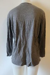 MENS TYRONE GREY BLACK STRIPE LONG SLEEVE WOOL SWEATER M *