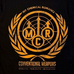 My Chemical Romance T Shirt Conventional Weapons Band Logo Official Mens Black