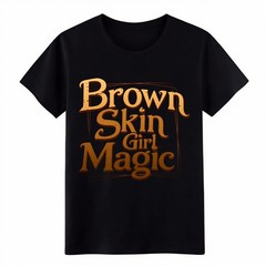 Brown Skin Girl Magic T-Shirt – Empowering Black Pride Graphic Tee for Women