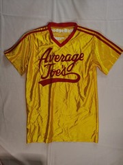 Dodgeball Average Joe’s Sewn Logo Jersey Shirt Mens M Yellow Red Costume Agent