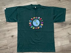 Vintage Guatemala Hand Embroidered Shirt Children Holding Hands World XL