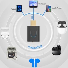 Type C Audible Transmitter Wireless For Music Sharing Friends Easy To Use