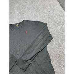 Men’s Black Full Sleeve V-Neck Ribbed Cuff Pull Over Casual T-Shirt Size XL