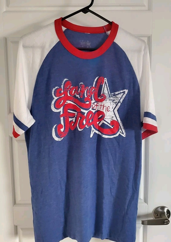 Land Of The Free T-Shirt Large, Poly/Cotton/Rayon