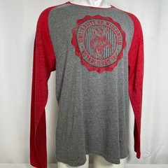 University of Wisconsin Badgers Adidas Long Sleeve Gray Raglan T-Shirt Men’s XL