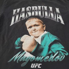 UFC Hasbulla Magomedov Graphic T-Shirt Mens Medium Black MMA Fighting Tee
