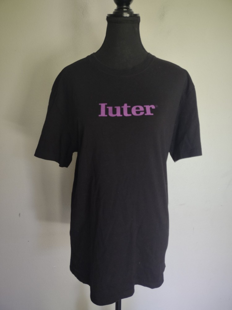NA Iuter “No Future” Black Cotton T-Shirt with a Purple Graphic Tee Size S