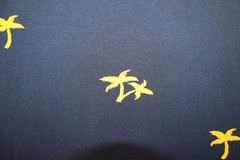 Denim & Flower Shirt Mens Large Navy Allover Palm Tree Graphic Tropical Tee