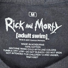 Adult Swim Rick and Morty T Shirt Black Unisex M OOH WEE!! Mr. Poopybutthole
