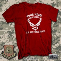 U.S. Air Force JROTC Short Sleeve T-Shirt with YOUR School Name and JROTC Design