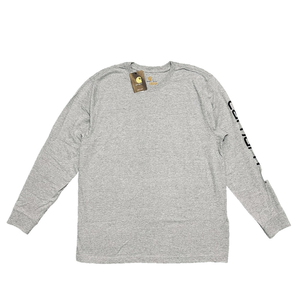 CARHARTT Shirt Men’s L Gray Long Sleeve Original Fit Logo Graphic Tee K231