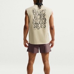 Nike Men’s Training Tank Top Cut-off New Khaki Dessert Black Print (Size:M)