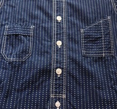 The Real McCoy’s Double Diamond Indigo Star Wabash Work Shirt S Indigo Men’s