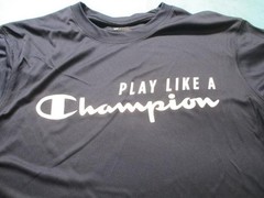 Navy Blue Champion Double Dry Short Sleeve T-Shirt- Small