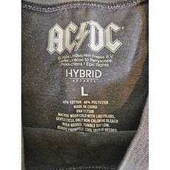 AC/DC Graphic T-Shirt Mens Large Gray High Voltage 1976 European Tour Band Tee