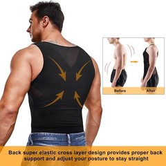 Men Gynecomastia Compression Shirts Tummy Control Body Shaper Tank Top Shapewear