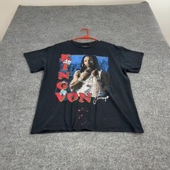 King Von T Shirt Mens L Black Cotton Graphic Chicago Rap Tee Hip Hop Streetwear