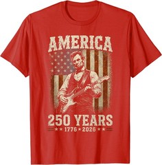 Abraham Lincoln Playing Guitar 4th July 250th Anniversary T-Shirt